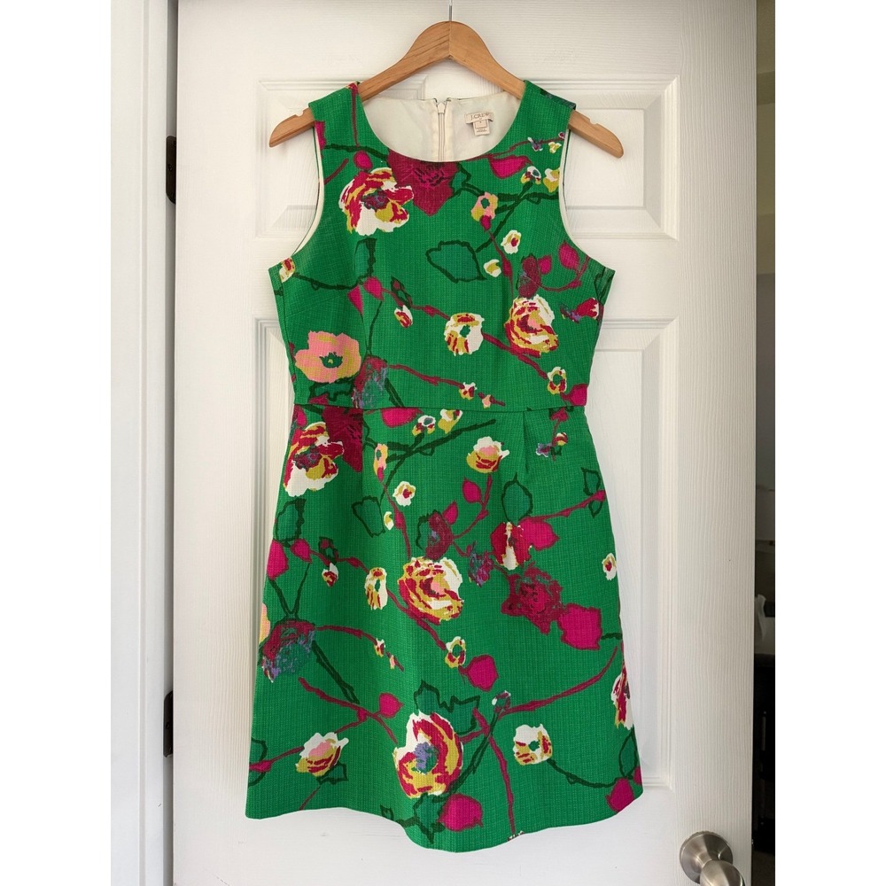 J.Crew Womens Green Floral Midi Dress Garden Spring